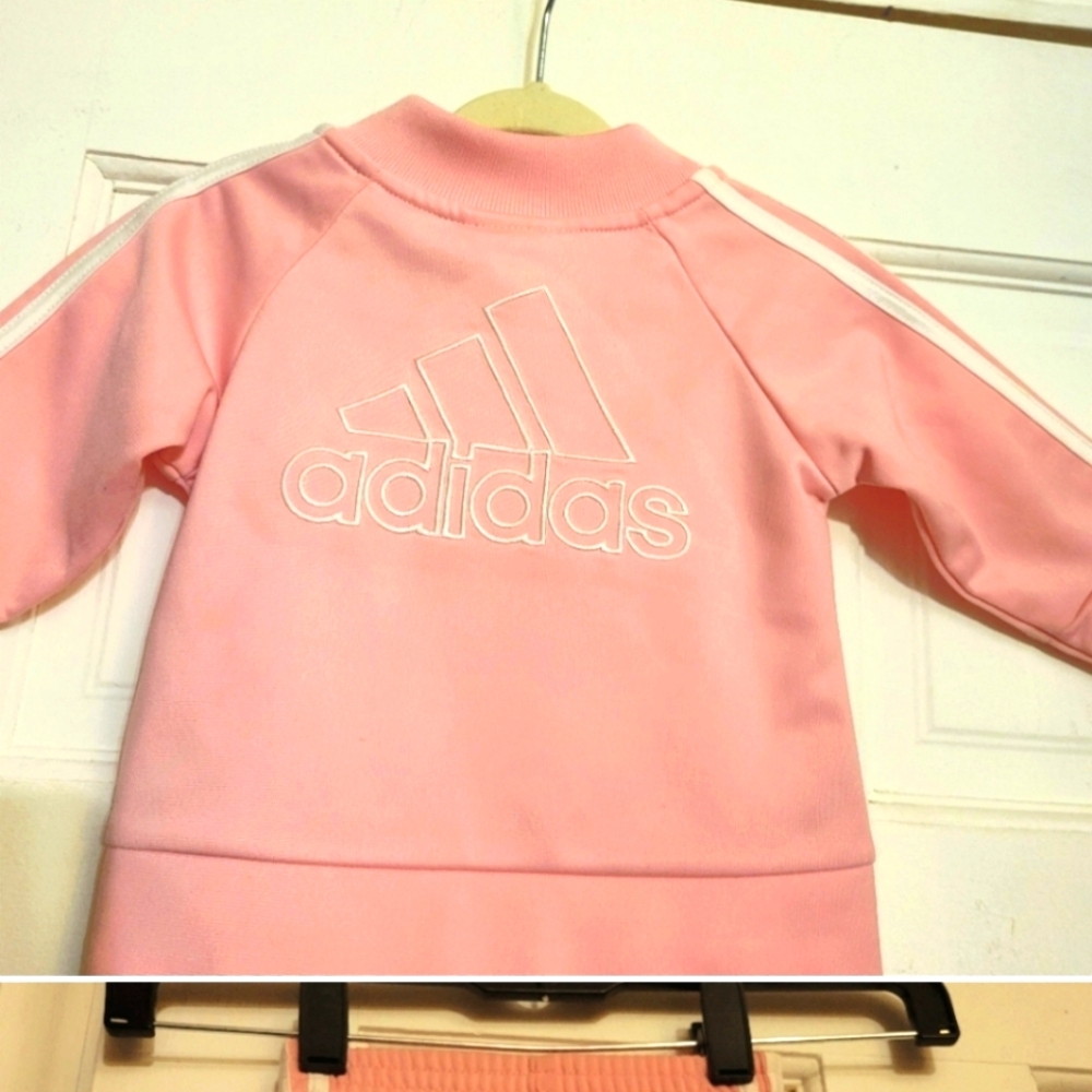 Adidas 3-M Old Pink Infant Sweatsuit With Embroidery Trefoil Logo - Picture 3 of 15